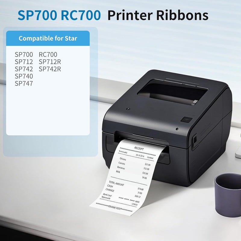 IUX SP700 Printer Ribbon Compatible with Star SP700 Printer Ribbons for Star RC700, SP712, SP712R, SP742, SP740, SP747 (Black and Red, 12-Pack) - Image 3